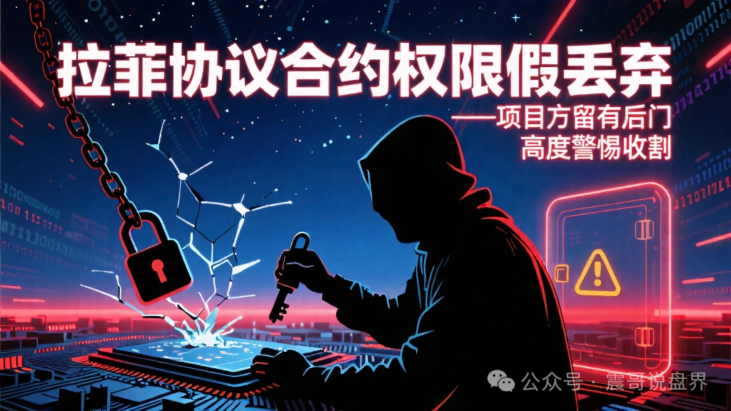拉菲协议合约权限假丢弃,项目方留有后门,高度警惕收割