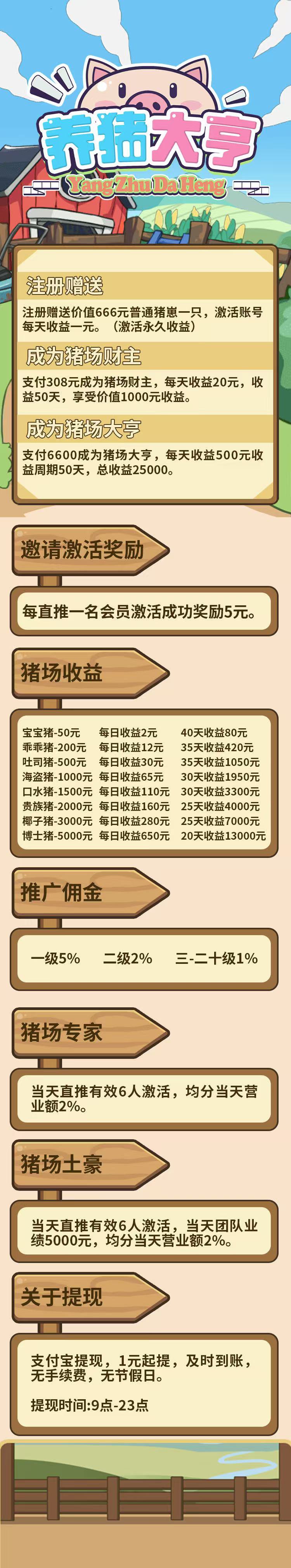 【养猪大亨】福利注册送普通猪仔，长期住在公司，提现秒到